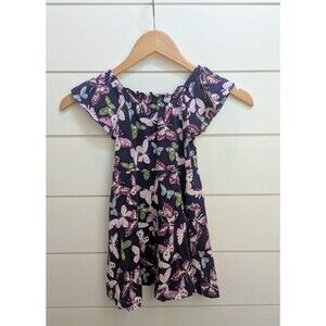 Y2K Inspired 2000s Style Purple Butterfly Dress Girls 4T